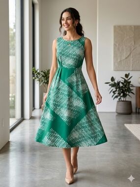 green emerald velvet dress Chiffon Sleeveless Pleated Midi Dress | Bodycon